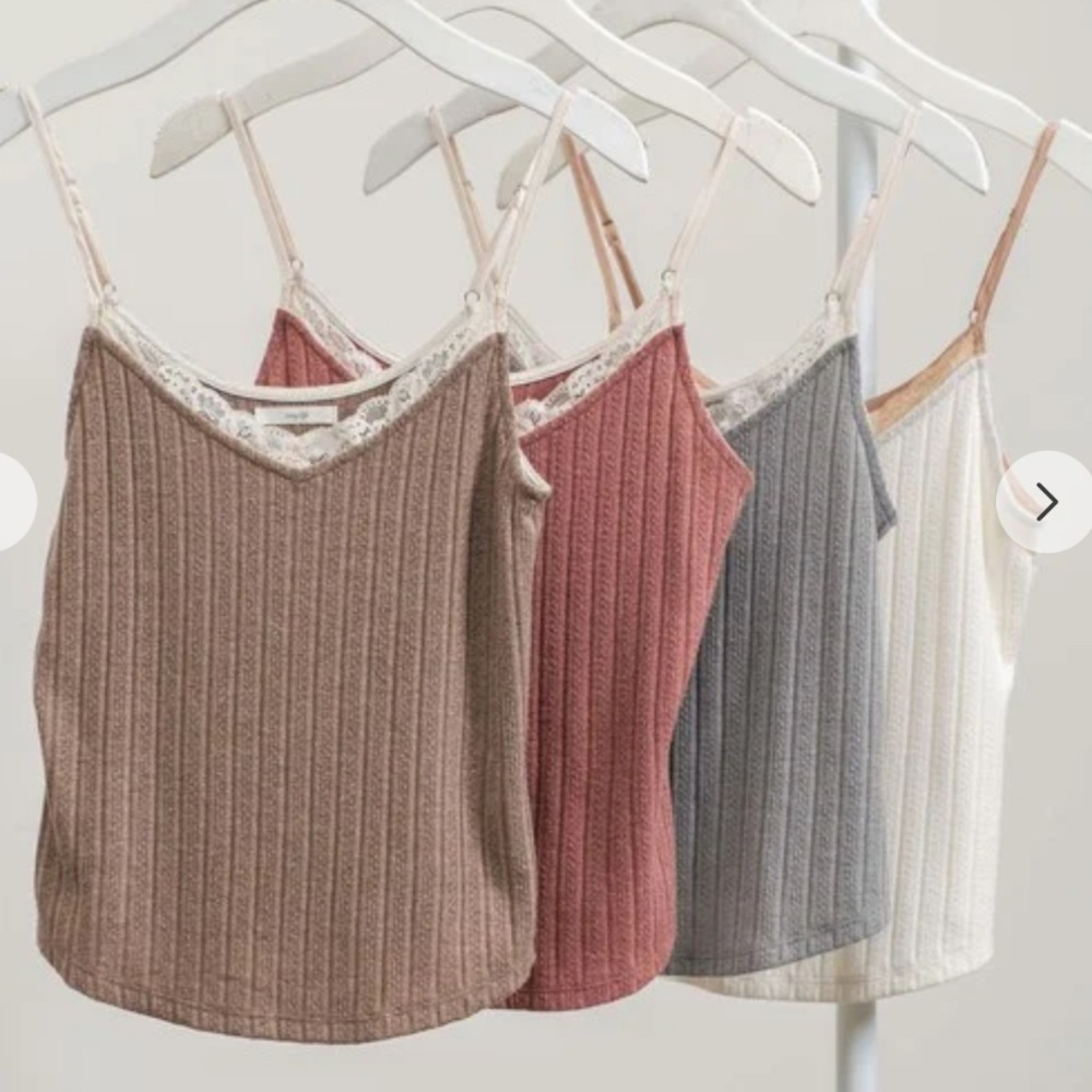 Blu Pepper Cozy Life Knit Camisole, gray size M, L & S available